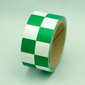 Top Tape And Label Hazard Marking Tape, Green/White Checker, 2"W x 54'L Roll, LCB213 LCB213